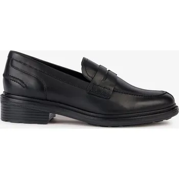 Dámské mokasíny Černé dámské kožené mokasíny Geox Walk Pleasure GEOX černá 2805767