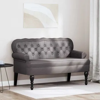Chesterfield lavice Šedá 119,5 x 64,5 x 75 cm Umělá kůže