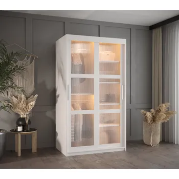 Šatní skříň Šatní skříň Abi Flutes Rozměry: 100 cm, Barva korpusu + barva dveří: Černá + Černá