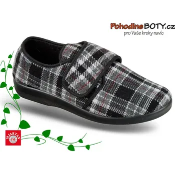 Pánská zdravotní obuv Pánská domácí obuv na suchý zip papuče Mjartan 652- (652-K93 suchý zip bez kožíšku)