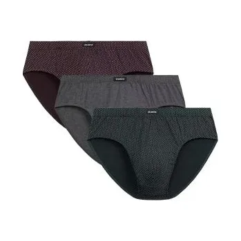 Slipy 3 PACK slipy Atlantic 3MP-202 - bavlna Šedo-červená L