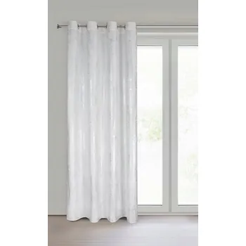 Obraz Závěs Renia bílá stříbrná 140x250 oka Eurofirany