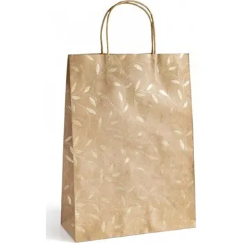 Dárková taška Galeria papieru Dárková taška - L, 33 x 24cm, kraft, zlaté listy,