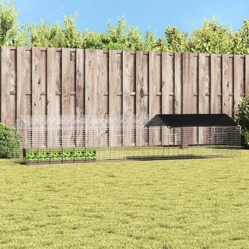 Klec pro králíky Stříbrná 400 x 78 x 78 cm Pozinkovaná ocel