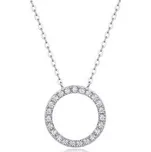 MN431 Stříbrný náhrdelník kroužek s MOISSANITY