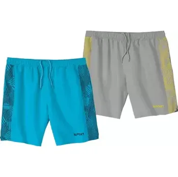Pánské kraťasy Atlas For Men Sada 2 sportovních šortek z mikrovlákna, Modrá, Velikost 4XL N2118