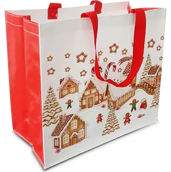 Nákupní taška Toro 43 x 37 x 21,5 cm perníčková vesnička