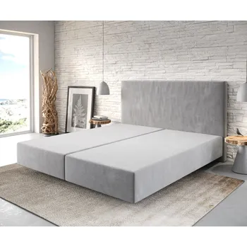 Postel Boxspring postel Dream-Well 180x200 cm mikrovlákno šedá