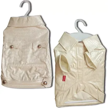 Obleček pro psa Magnum Kabátek Croco Artificial Leather White XL