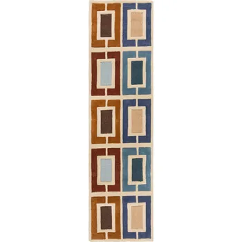 Koberec Flair Rugs Ručně všívaný běhoun Illusion Retro Blocks Blue/Multi Rozměry koberců: 60x230