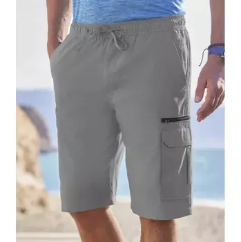Pánské kraťasy Atlas For Men Volnočasové kapsáčové bermudy Bonifacio, Šedá , Velikost 5XL L6163