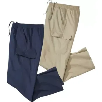 Pánské kalhoty Atlas For Men Sada 2 pohodlných kalhot Cargo , Modrá, Velikost 5XL G4149