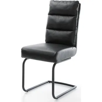 Jídelní židle Jídelní židle Pela-Flex černá pravá kůže konzolová podnož