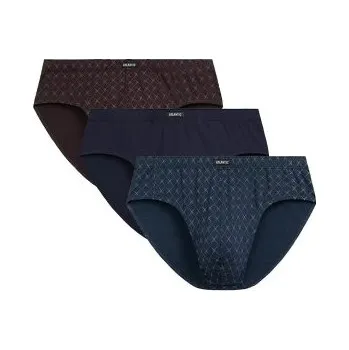 Slipy 3 PACK slipy Atlantic 3MP-205 - bavlna Hnědo-modrá L