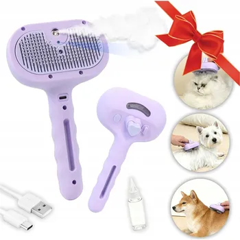 Kosmetika pro psa Elektrický parní kartáč na srst 3v1 s modrým světlem a samočištěním pro psy a kočky