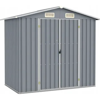 Zahradní domek Kůlna domek, šedý, 205x129x183 cm, pozinkovaná ocel