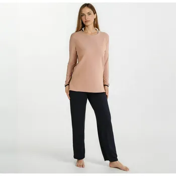 Dámské pyžamo DÁMSKÉ PYŽAMO - HOME PROTECT: Latte M