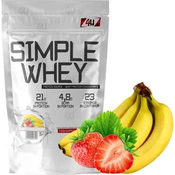 Protein Protein 4U Nutrition Simple Whey WPC banánovo-jahodová příchuť 700 g