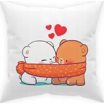 Polštář Polštář BUBU A DUDU + Dárek se jménem! bílá 40 x 40 cm