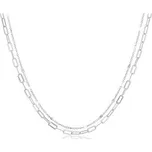 NB-2408 Dvojitý stříbrný náhrdelník s kuličkami