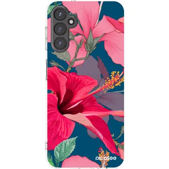 Pouzdro na mobilní telefon Picasee silikonový průhledný obal pro Samsung Galaxy A14 5G A146P - Hibiscus