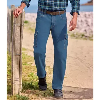 Pánské džíny Atlas For Men Modré džíny Regular Cargo, Modrá, Velikost 62 Q1116
