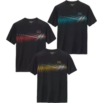 Pánské tričko Atlas For Men Sada 3 sportovních triček s potiskem grafických motivů, Černá, Velikost XXL Q2106