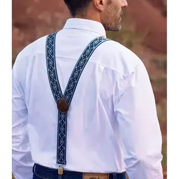 Kšandy Atlas For Men Šle se žakárovým vzorem v dárkovém balení, Modrá, Velikost Jednotná velikost M8117