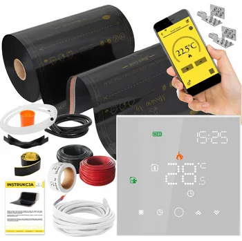 Topná rohož SADA Fólie Vyhřívací Podložka INFRAČERVENÁ 1m2 160W/m2