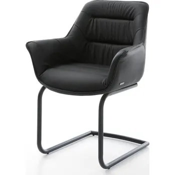 Jídelní židle Jídelní židle Kaira-Flex černá pravá kůže konzolová podnož
