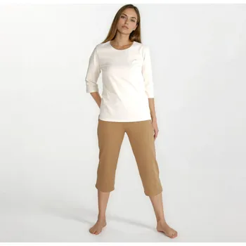 Dámské pyžamo DÁMSKÉ PYŽAMO CAPRI - BIOBAVLNA: Smetanová XL