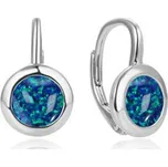 NB949-OP19 Stříbrné náušnice s modrým opálem