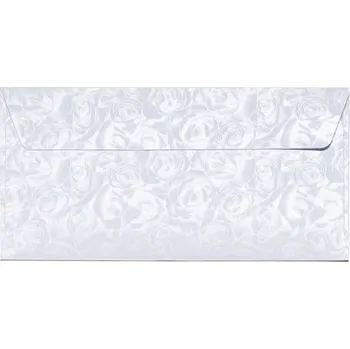 Obálka Galeria papieru Ozdobné obálky - DL, 120 g/m2, bílé, vzor růže, 10