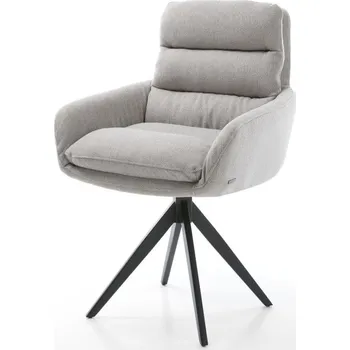 Jídelní židle Otočná židle Abelia-Flex s područkami plochá tkanina světle