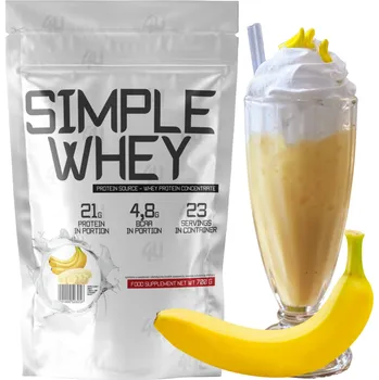 Protein Syrovátkový koncentrát proteinový koncentrát 4U Nutrition Simple Whey banán 700 g