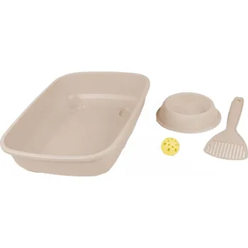 Toaleta pro kočku Sada WC s doplňky, béžová