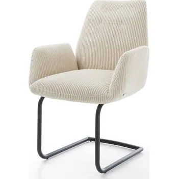 Jídelní židle Jídelní židle Zoa-Flex manšestr béžová konzolová podnož kulatá