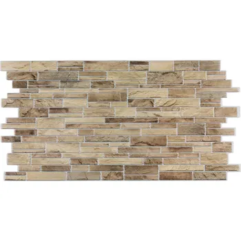 vyrobeno v Evropě 3D obkladový panel štípaný kámen hnědý 979 x 489 mm 0,447 m2