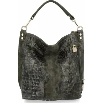 Kabelka Italská kožená taška se zvířecím motivem 884 zelená