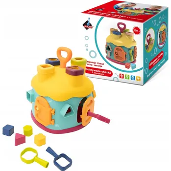 Obraz INTERAKTIVNÍ DOMEČEK OBJEVNÁ CHATKA TŘÍDIČ TVARŮ KLÍČE