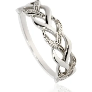 Prsten Zlatnictví Helios Propletený prsten z bílého zlata