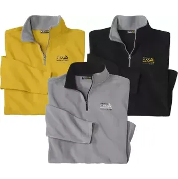 Pánská mikina Atlas For Men Sada 3 mikrofleecových mikin X-TREM značky Atlas For Men, Černá, Velikost 4XL K9103