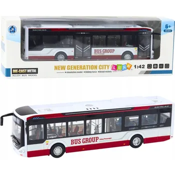 autíčko Městský autobus kovový se zvukem a světly 1:42