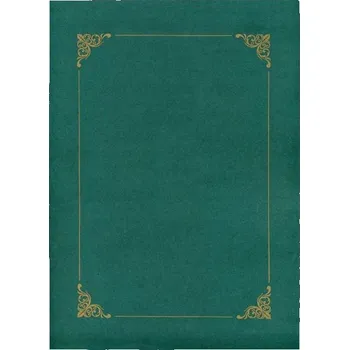 Galeria papieru Desky uzavíratelné - se zl.rámečkem, zelené, 10 ks