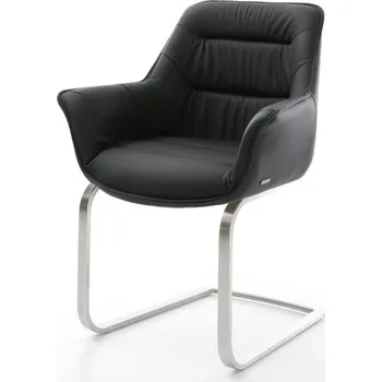 Jídelní židle Jídelní židle Kaira-Flex černá pravá kůže konzolová podnož