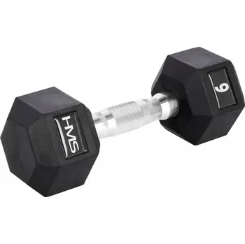 Potažené/pogumované jednoruční činky s pevnou hmotností HMS 1x 6 kg