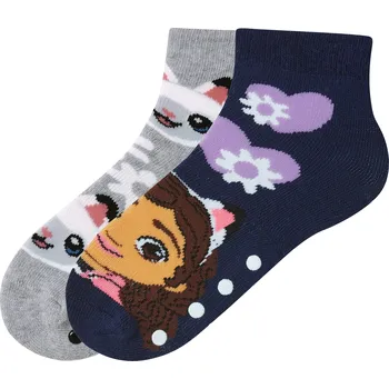 Dívčí termo ponožky, 2 páry (šedá / navy modrá, 23/26)