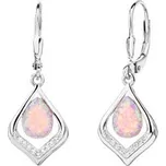 NB953-OP22 Stříbrné visací náušnice s opálem