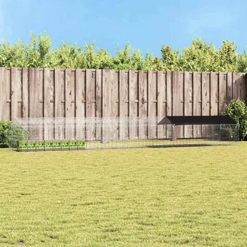 Klec pro králíky Stříbrná 400 x 78 x 78 cm Pozinkovaná ocel