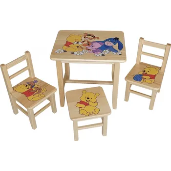 Dětský stůl Drew-mix Dětský stůl ze dřeva se židličkami Pů Vzor 1 stolička zdarma